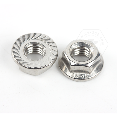 <a href=http://www.sino3s.com/ target='_blank'>工業(yè)熊</a>304不銹鋼A2-70六角法蘭螺母帶齒DIN6923